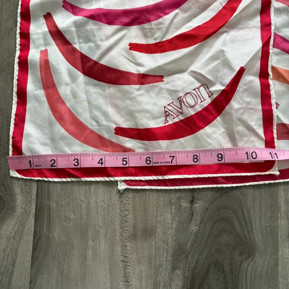 Vintage AVON Japan Scarf‎ Red Pink Brushstroke 100% Acetate 50